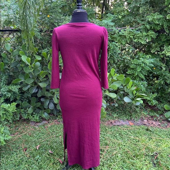 The Nines by Hatch maroon scoop neck midi dress, size Large - Picture 6 of 9